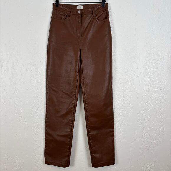 Wilfred Aritzia The Melina High-Waisted Vegan Leather Pants Size 4 - Picture 2 of 8
